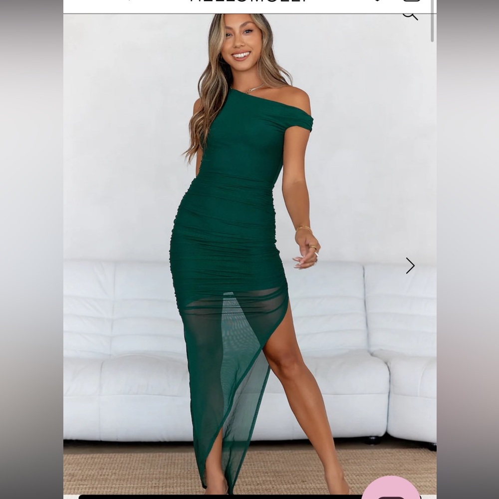 Hello Molly Asymmetrical Green Dress